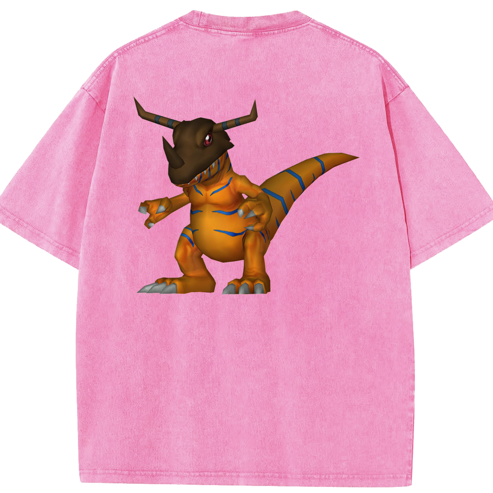 （画像用） Digimon デジタルモンスター/デジモン 綿100% ヴィンテージ風 半袖Tシャツ（背面プリント）